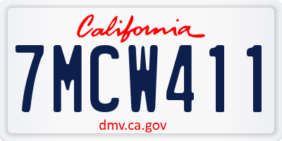 CA license plate 7MCW411