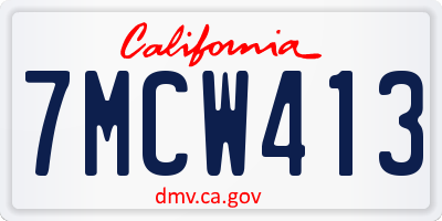 CA license plate 7MCW413