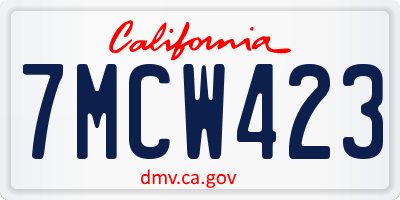 CA license plate 7MCW423