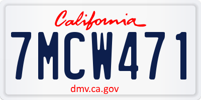 CA license plate 7MCW471