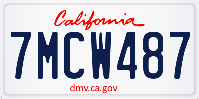 CA license plate 7MCW487