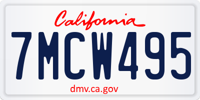 CA license plate 7MCW495