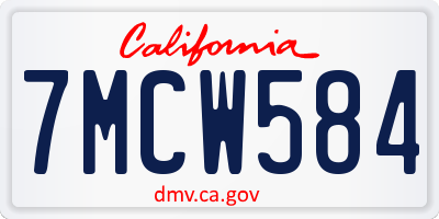 CA license plate 7MCW584