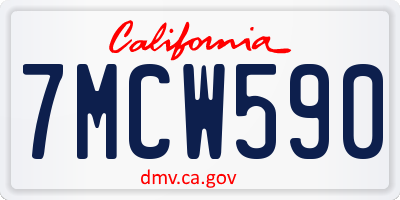 CA license plate 7MCW590