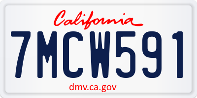 CA license plate 7MCW591