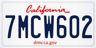 CA license plate 7MCW602