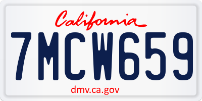 CA license plate 7MCW659