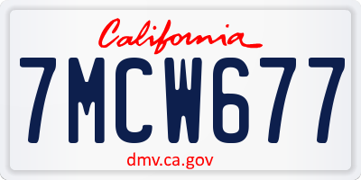 CA license plate 7MCW677