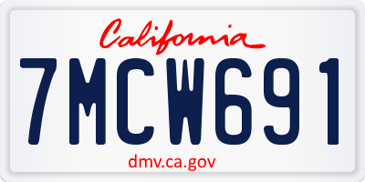 CA license plate 7MCW691