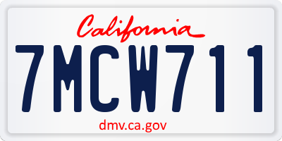 CA license plate 7MCW711