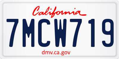 CA license plate 7MCW719