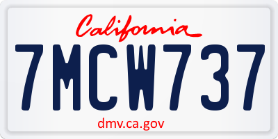 CA license plate 7MCW737