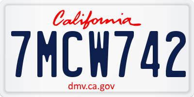 CA license plate 7MCW742