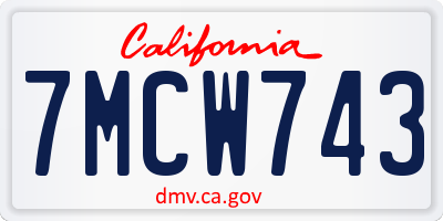 CA license plate 7MCW743