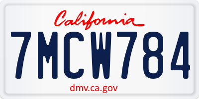 CA license plate 7MCW784