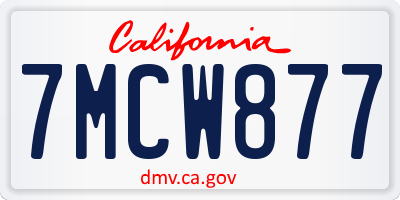 CA license plate 7MCW877