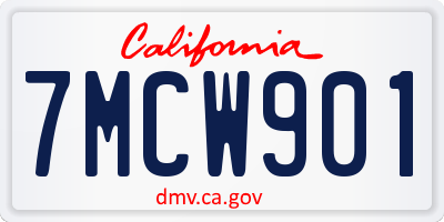 CA license plate 7MCW901