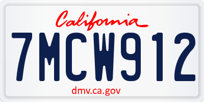 CA license plate 7MCW912