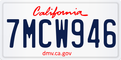 CA license plate 7MCW946
