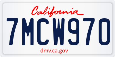 CA license plate 7MCW970