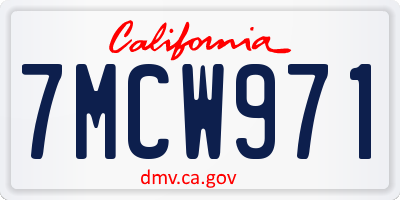 CA license plate 7MCW971