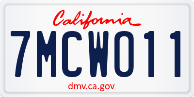 CA license plate 7MCWO11