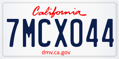CA license plate 7MCX044