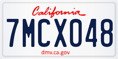 CA license plate 7MCX048