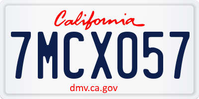 CA license plate 7MCX057
