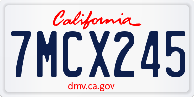 CA license plate 7MCX245
