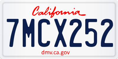CA license plate 7MCX252