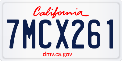 CA license plate 7MCX261