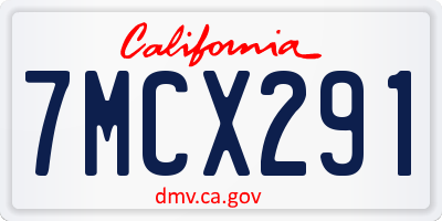CA license plate 7MCX291
