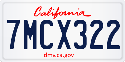 CA license plate 7MCX322