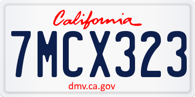 CA license plate 7MCX323