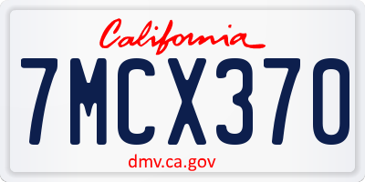CA license plate 7MCX370