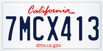 CA license plate 7MCX413