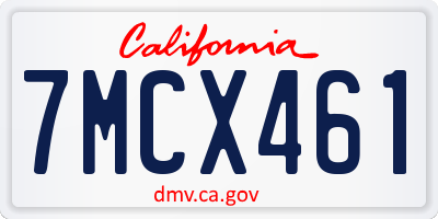 CA license plate 7MCX461