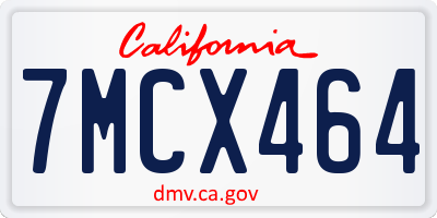 CA license plate 7MCX464