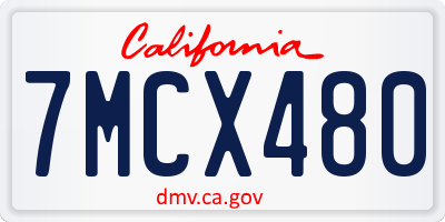 CA license plate 7MCX480
