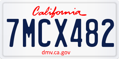 CA license plate 7MCX482