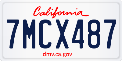 CA license plate 7MCX487