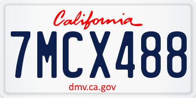 CA license plate 7MCX488