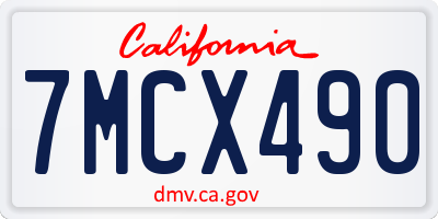 CA license plate 7MCX490
