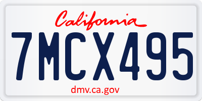 CA license plate 7MCX495