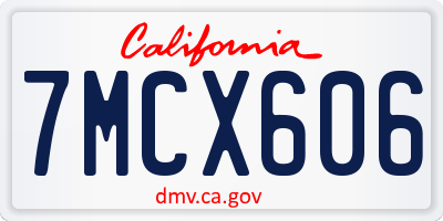 CA license plate 7MCX606