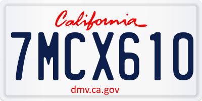 CA license plate 7MCX610