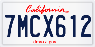 CA license plate 7MCX612