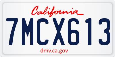CA license plate 7MCX613