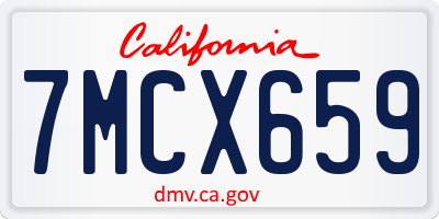 CA license plate 7MCX659